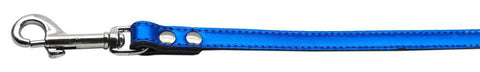 Fashionable Leather Leash Metallic Blue 3-4'' Wide