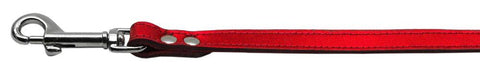 Fashionable Leather Leash Metallic Red 3-4'' Wide