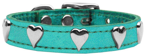 Metallic Heart Leather Turquoise Metallic 10