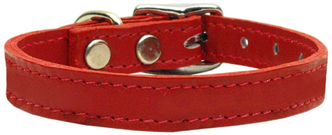 Plain Leather Collars Red 10