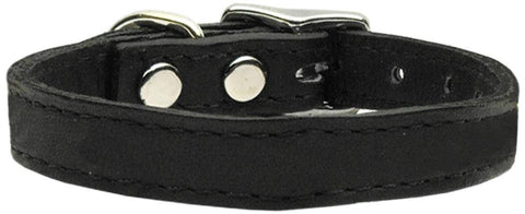 Plain Leather Collars Black 12