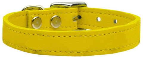 Plain Leather Collars Yellow 12