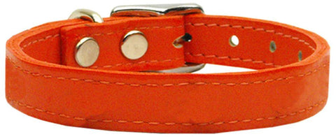 Plain Leather Collars Orange 24