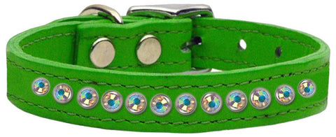 One Row AB Jeweled Leather Emerald Green 12