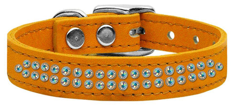 Two Row AB Jeweled Leather Mandarin 18